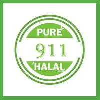 diseño con halal hoja diseño 911 vector