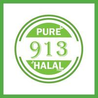 design with halal leaf design 913 vector