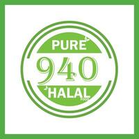 design with halal leaf design 940 vector