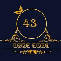 New unique logo design with number 43 vector