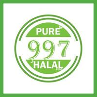 design with halal leaf design 997 vector