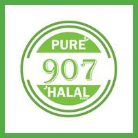 design with halal leaf design 907 vector