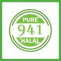 design with halal leaf design 941 vector