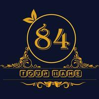 New unique logo design with number 84 vector