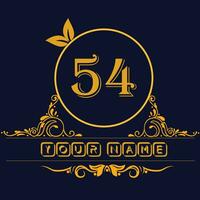 New unique logo design with number 54 vector