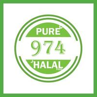 design with halal leaf design 974 vector