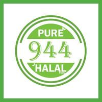 design with halal leaf design 944 vector