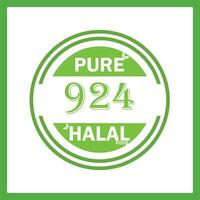 design with halal leaf design 924 vector