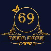 New unique logo design with number 69 vector