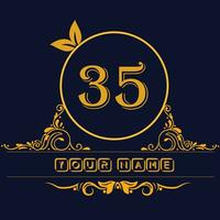 New unique logo design with number 35 vector