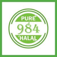 design with halal leaf design 984 vector