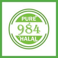 design with halal leaf design 984 vector