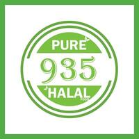 design with halal leaf design 935 vector