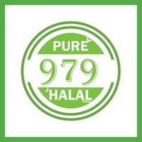 design with halal leaf design 979 vector