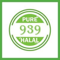 design with halal leaf design 939 vector