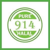 design with halal leaf design 914 vector