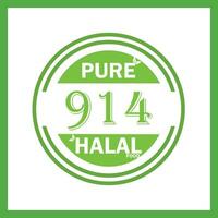 design with halal leaf design 914 vector