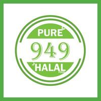 design with halal leaf design 949 vector