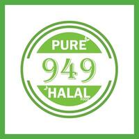 design with halal leaf design 949 vector