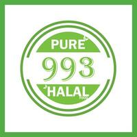design with halal leaf design 993 vector