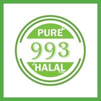 design with halal leaf design 993 vector