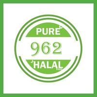 design with halal leaf design 962 vector