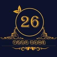 New unique logo design with number 26 vector