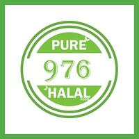 design with halal leaf design 976 vector