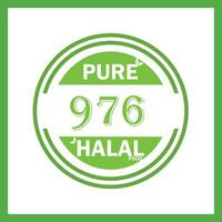 diseño con halal hoja diseño 976 vector