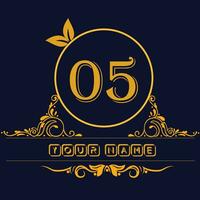 New unique logo design with number 05 vector