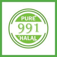 design with halal leaf design 991 vector