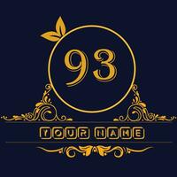 New unique logo design with number 93 vector