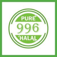 design with halal leaf design 996 vector