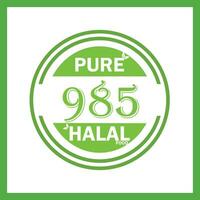 design with halal leaf design 985 vector