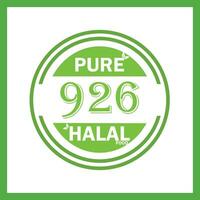 design with halal leaf design 926 vector