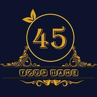 New unique logo design with number 45 vector