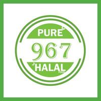 design with halal leaf design 967 vector