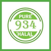 design with halal leaf design 934 vector
