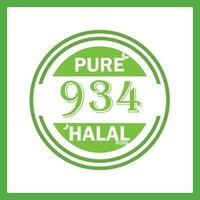 design with halal leaf design 934 vector