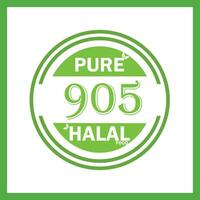 design with halal leaf design 905 vector