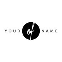 OF Initial Handwriting In Circle Frame Template Design vector