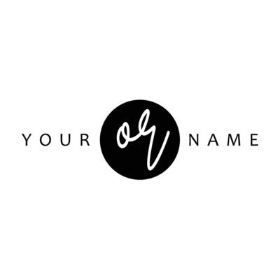 OR Initial Handwriting In Circle Frame Template Design