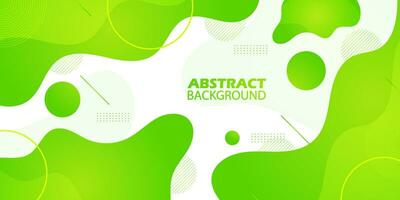 Colorful green geometric business banner on white background design. creative banner design with wave shapes and lines for template. Simple horizontal banner. Eps10 vector