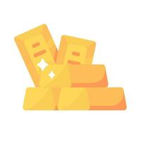 Shiny yellow gold bars pile of valuables vector