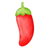 Fiery Watercolor Chili Illustration Vibrant Artistic Pepper Painting png