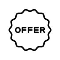 Offer tag, badge, sticker, label icon in line style design isolated on white background. Editable stroke. vector