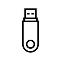 Usb flash drive, pendrive icon in line style design isolated on white background. Editable stroke. vector