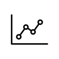 Portfolio chart, sales data, stock or share market investment graph icon in line style design isolated on white background. Editable stroke. vector