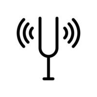Tuning fork icon in line style design isolated on white background. Editable stroke. vector