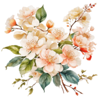 acuarela rosal japonés flor , flor clipart , Boda flor clipart , ai generado png